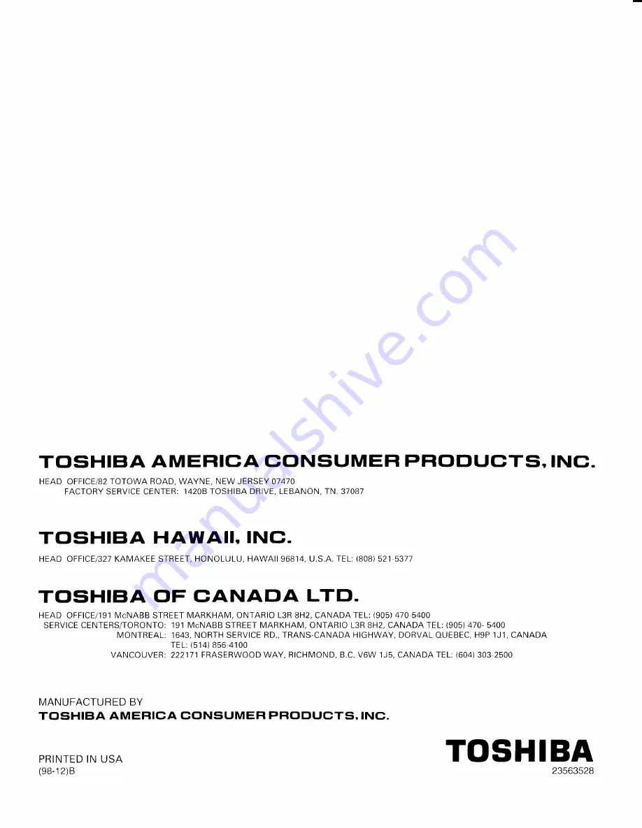 Toshiba TP50H64 Owner'S Manual Download Page 68