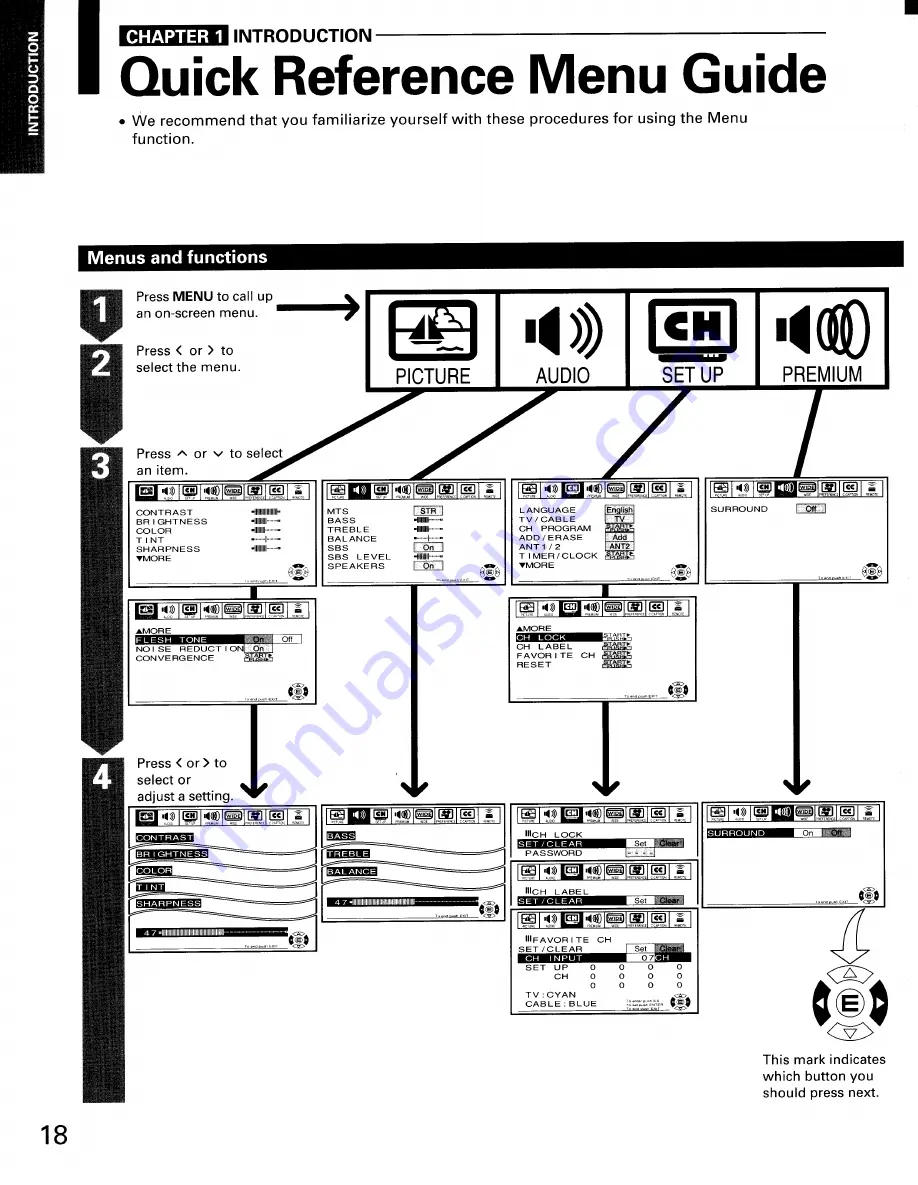 Toshiba TW40H80 Owner'S Manual Download Page 18