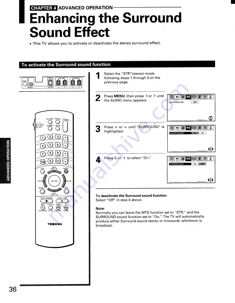 Toshiba TW40H80 Скачать руководство пользователя страница 36