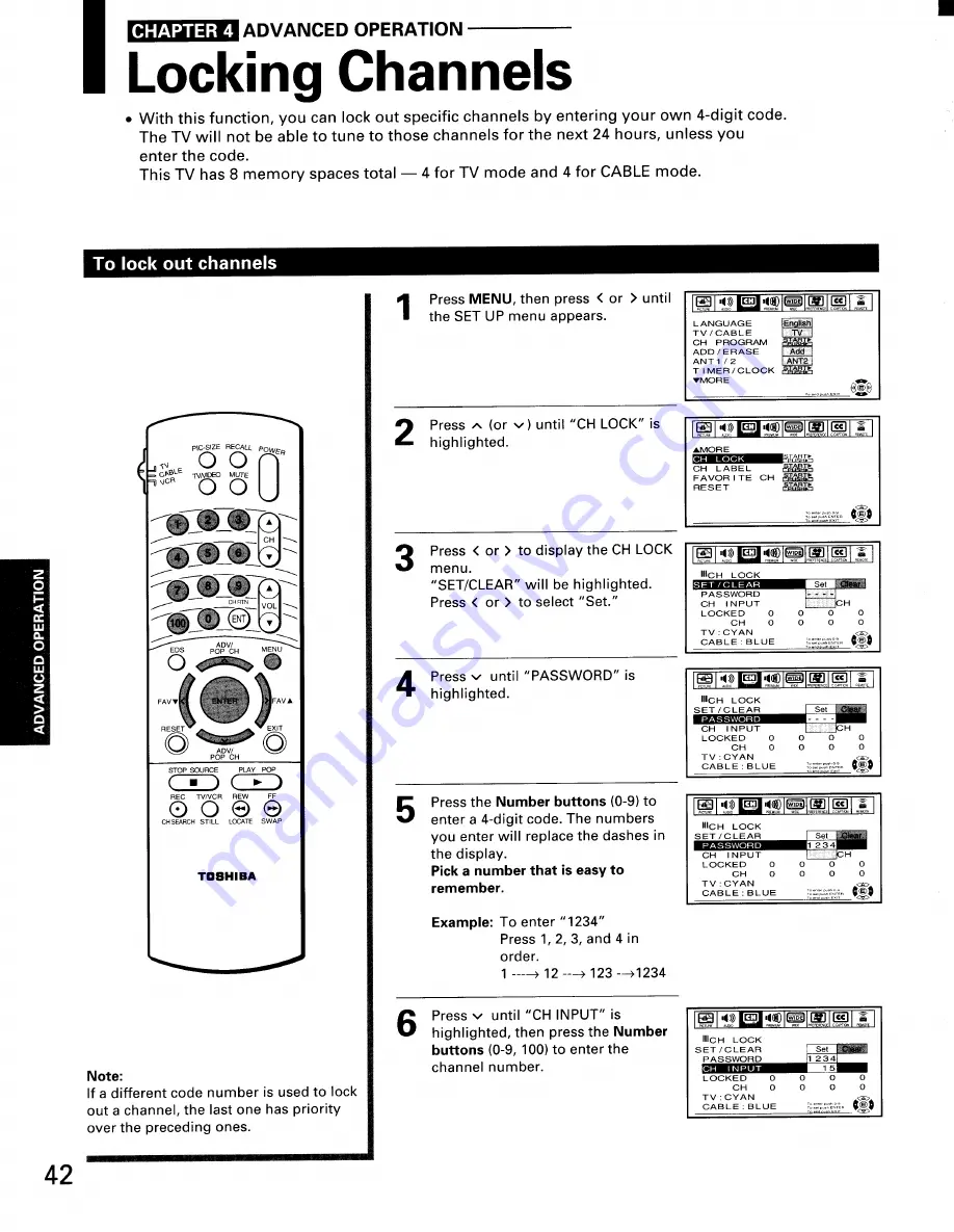 Toshiba TW40H80 Owner'S Manual Download Page 42