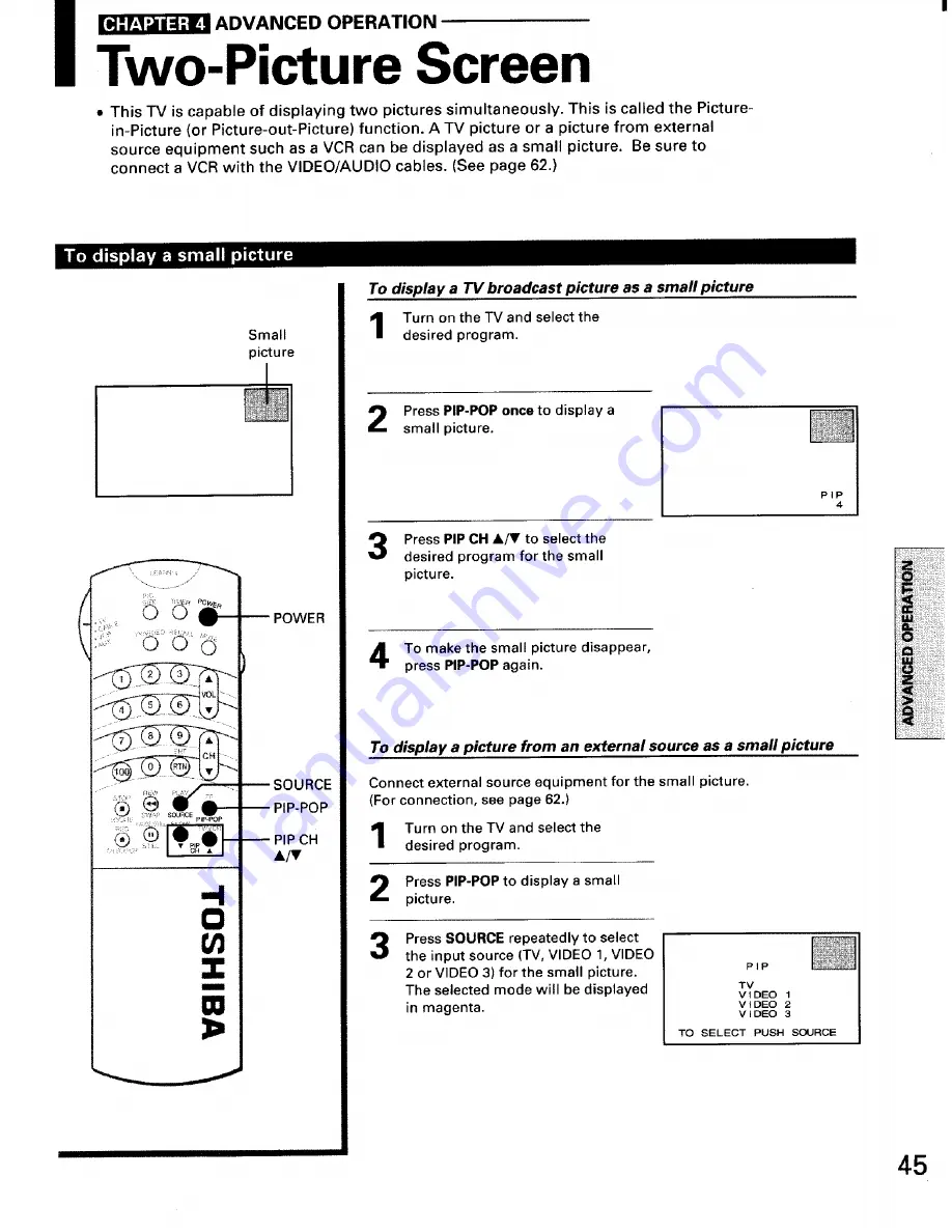 Toshiba TW56D90 Owner'S Manual Download Page 45