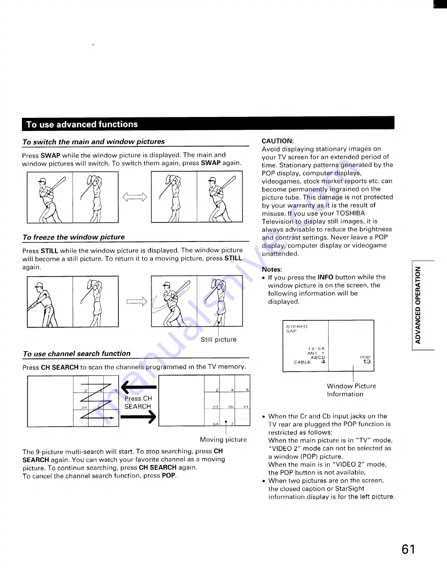 Toshiba TW56F80 Owner'S Manual Download Page 61