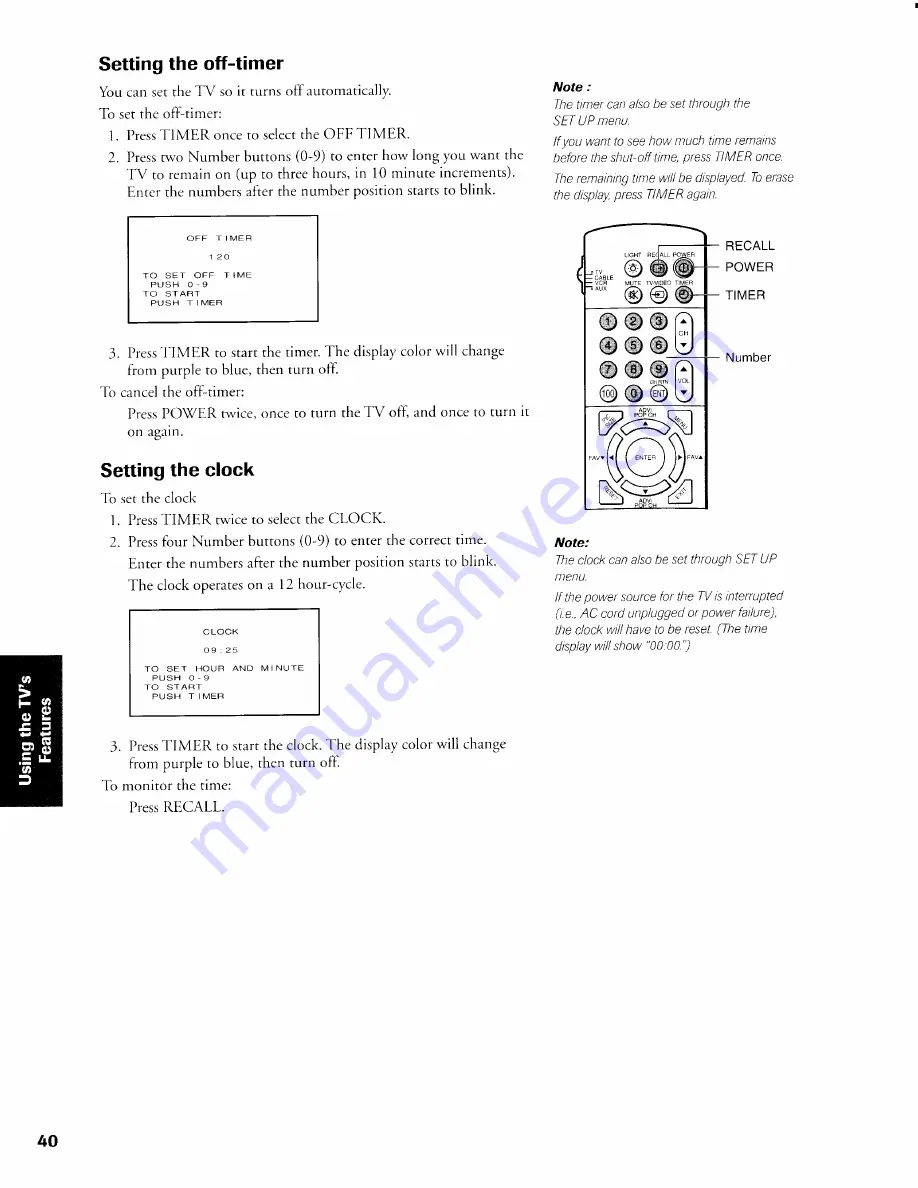 Toshiba TW56X81 Owner'S Manual Download Page 40