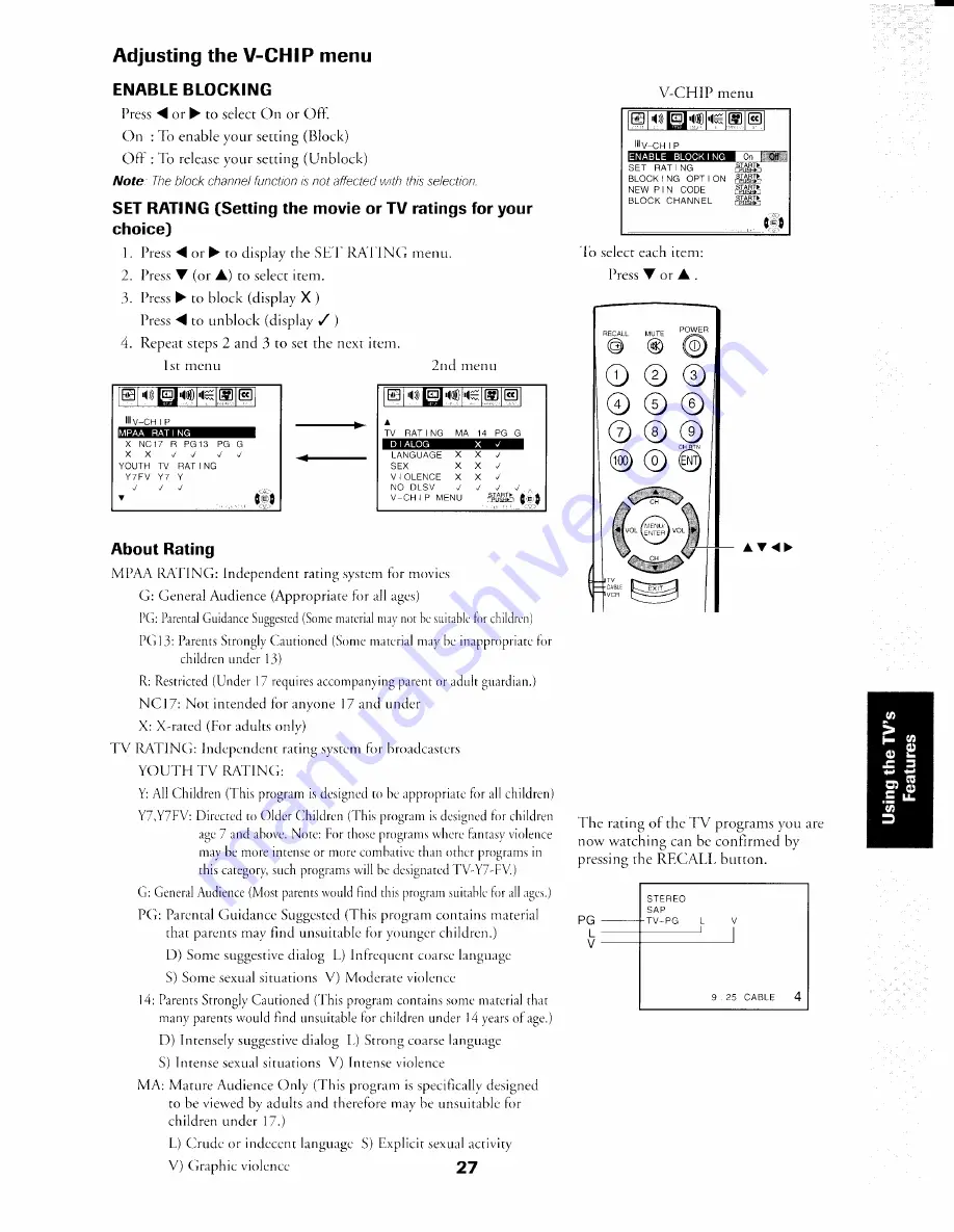 Toshiba TZ43V61 Скачать руководство пользователя страница 27