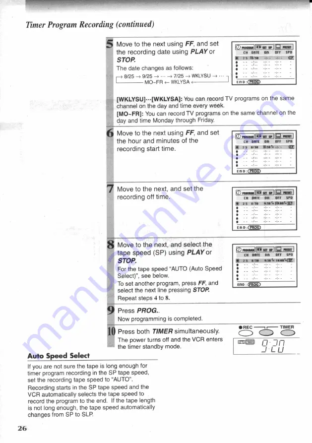 Toshiba W-607 Скачать руководство пользователя страница 26