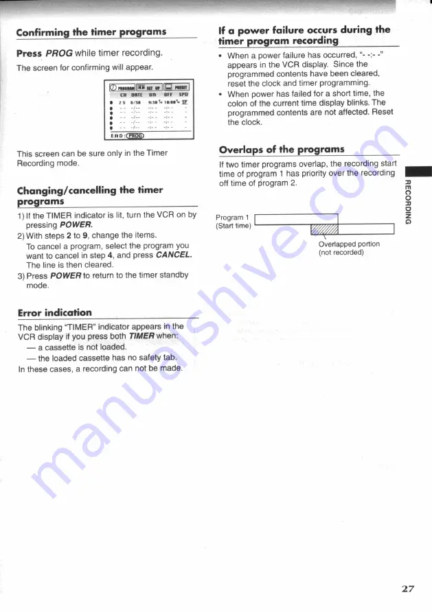 Toshiba W-607 Owner'S Manual Download Page 27