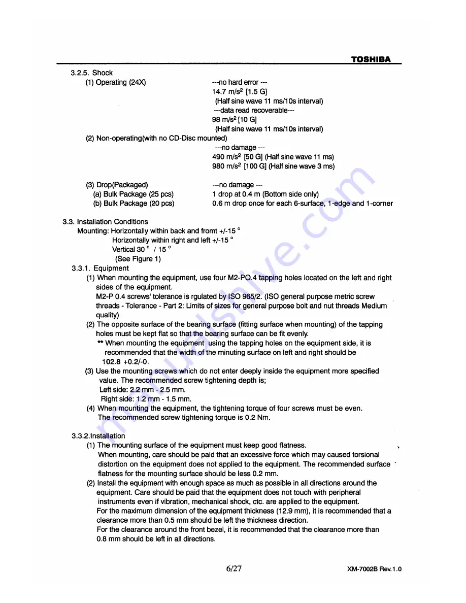 Toshiba XM-7002B Specification Download Page 10