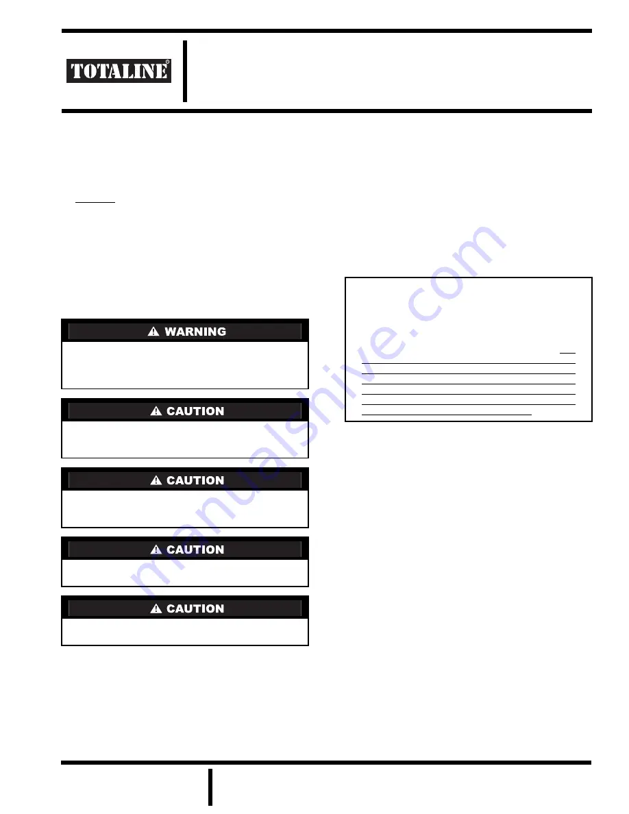 TOTALINE P103-QUATTRO Installation & Operation Manual Download Page 1