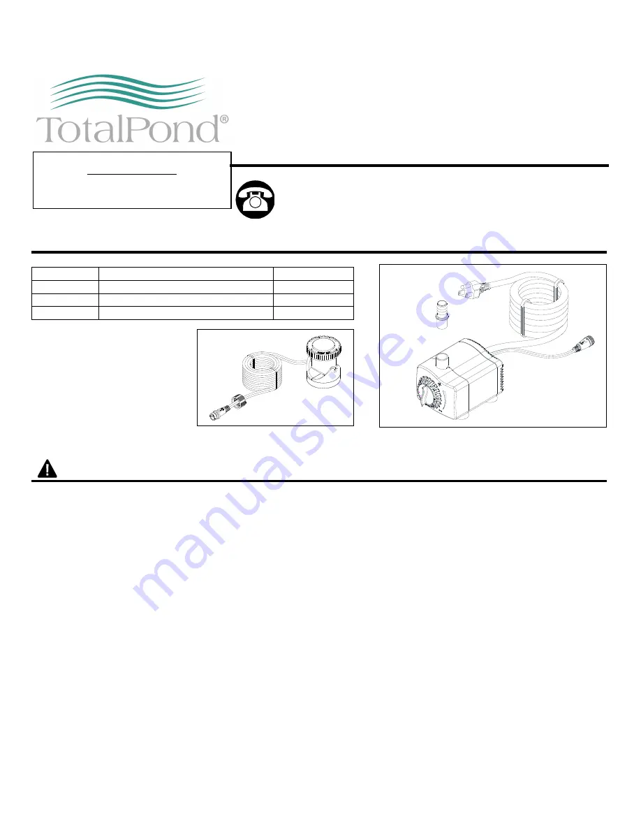 TotalPond MD11400ASL Скачать руководство пользователя страница 1