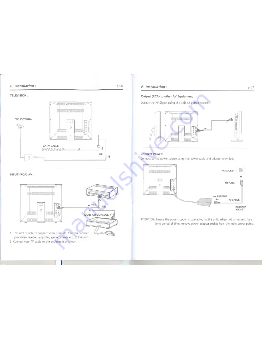 Tote Vision LCD-1411T Owner'S Manual And Installation Manual Download Page 7