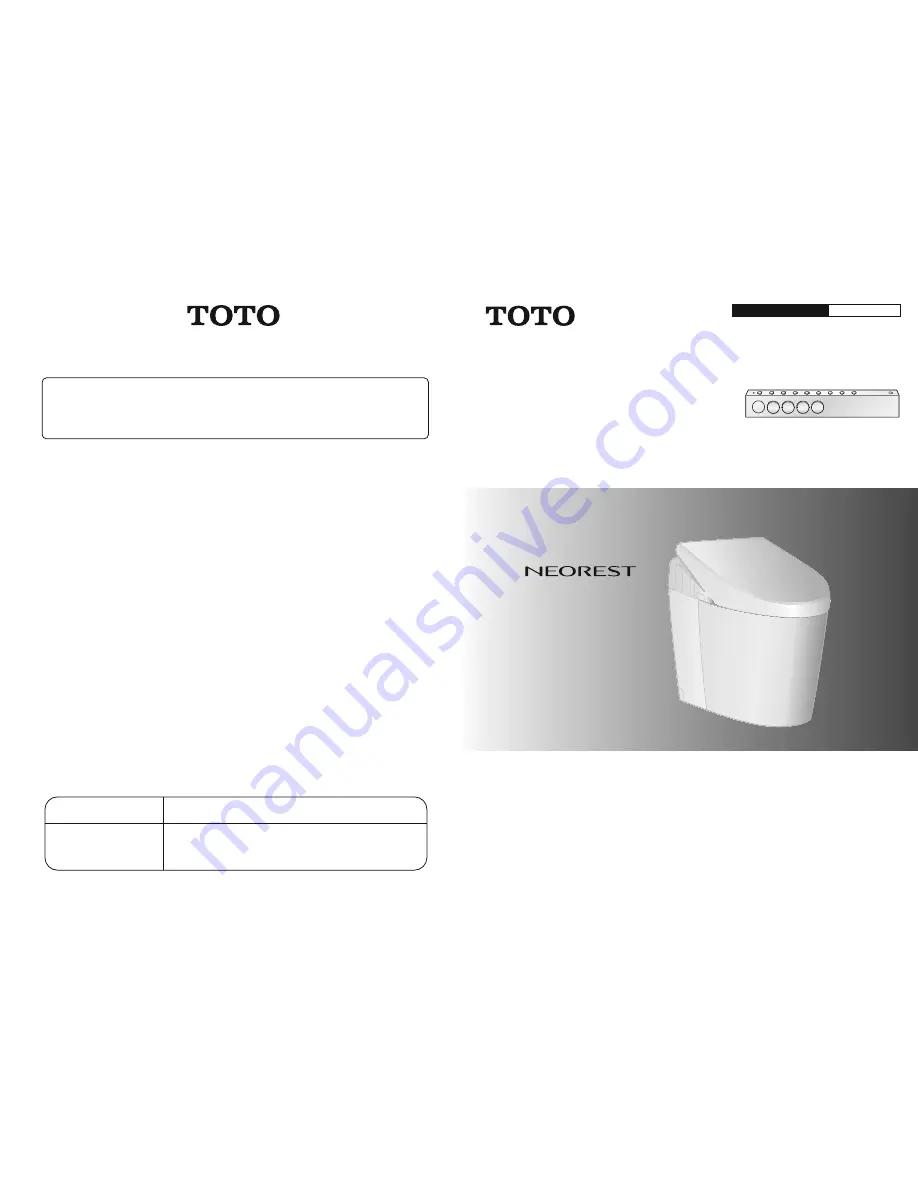 Toto NEOREST Instruction Manual Download Page 1