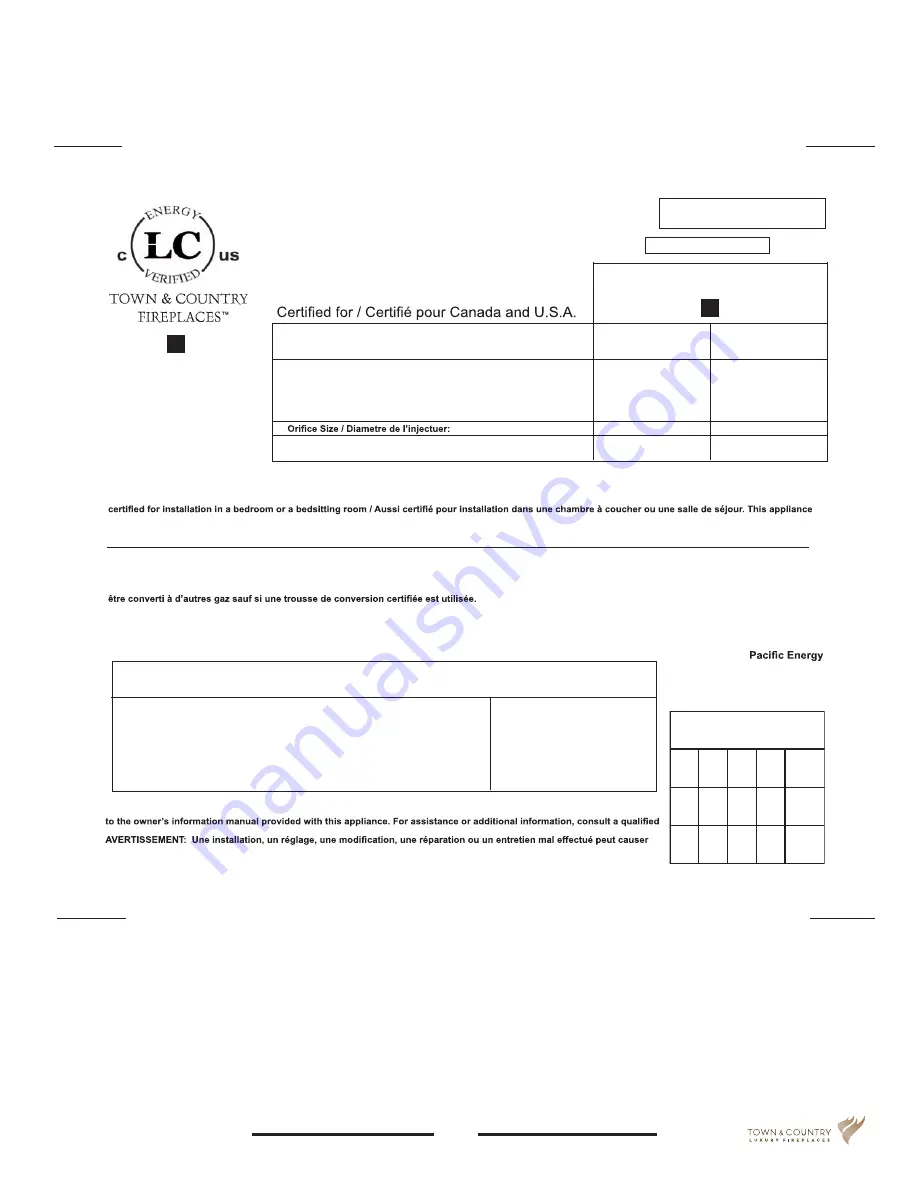 Town & Country Fireplaces Architectural Series Installation Manual Download Page 53