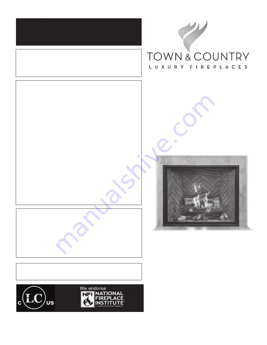 Town & Country Fireplaces D2 Series Installation Manual Download Page 1