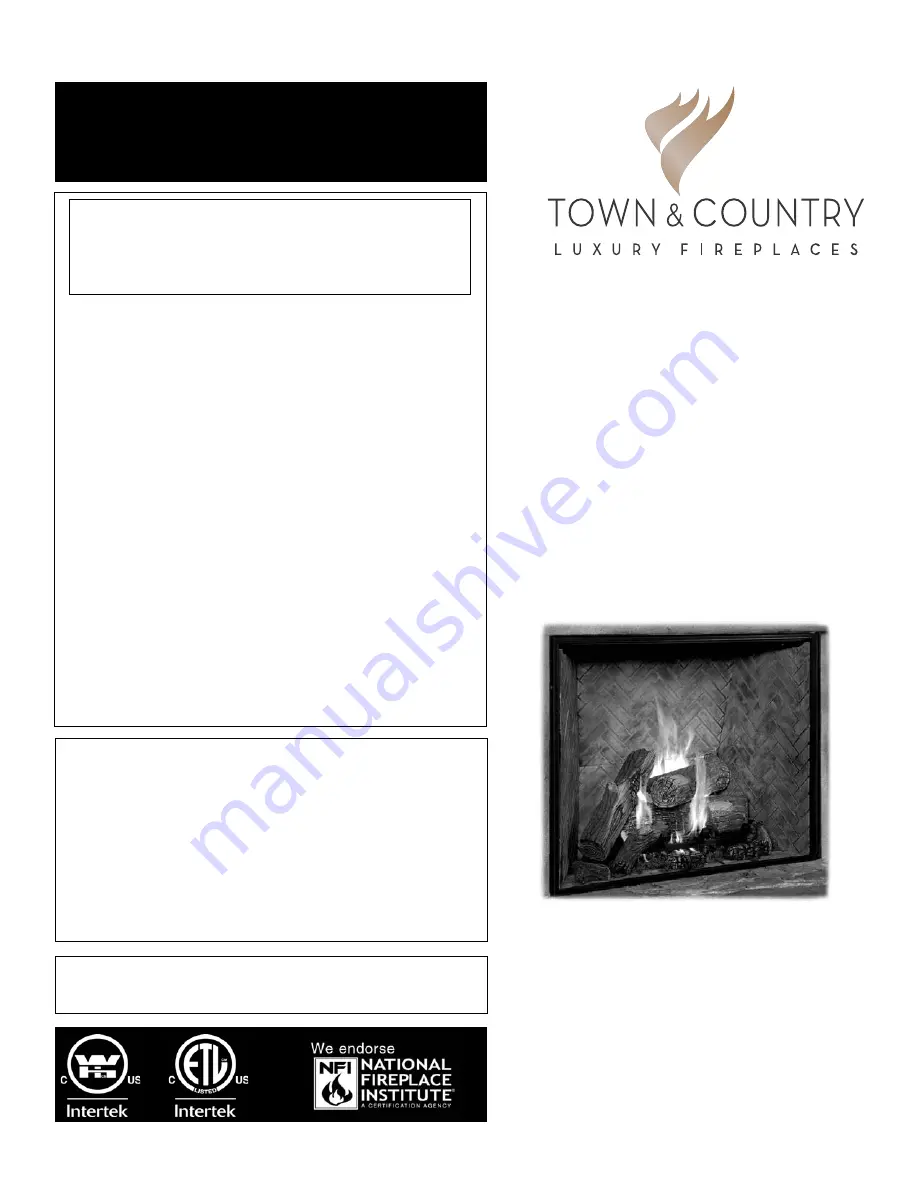 Town & Country Fireplaces TC54.CE2 Series C Installation And Operating Instructions Manual Download Page 1