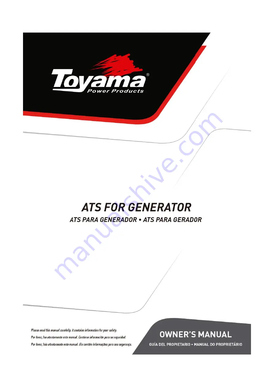 Toyama ATS Owner'S Manual Download Page 1