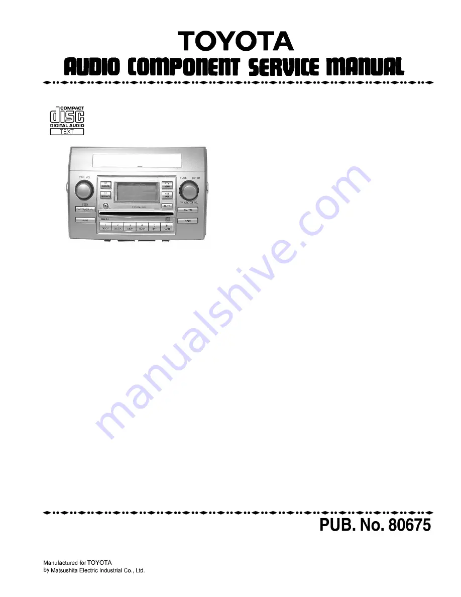 Toyota CQ-TS7420K Service Manual Download Page 1