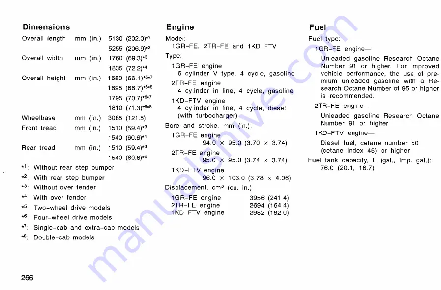 Toyota HILUX 2007 Owner'S Manual Download Page 277