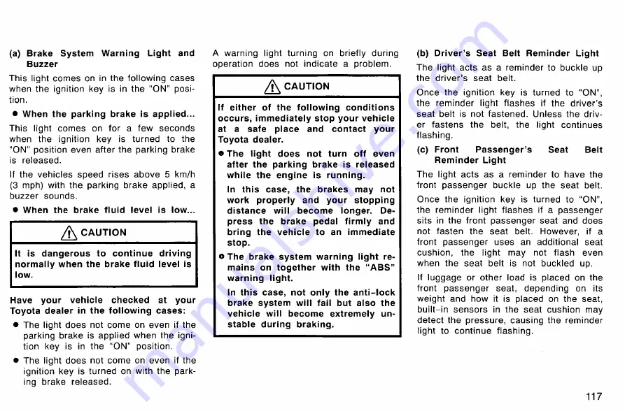 Toyota Kluger 2004 Owner'S Manual Download Page 124