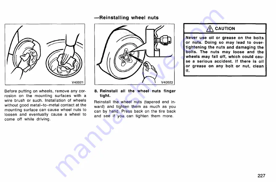 Toyota Kluger 2004 Owner'S Manual Download Page 234