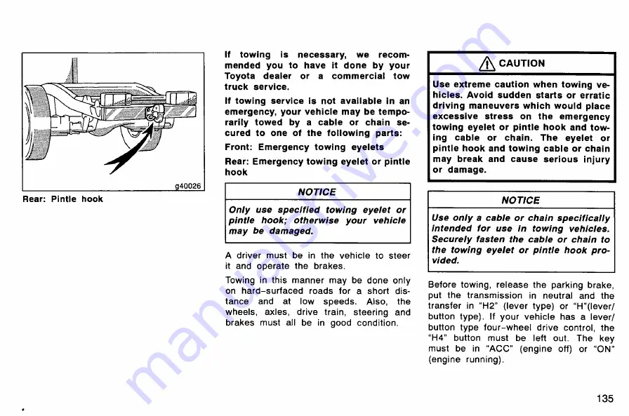 Toyota LAND CRUISER 78 series Owner'S Manual Download Page 142