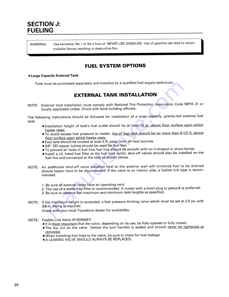 Toyotomi Oil Miser OM-22 Installation And Operation Instructions Manual Download Page 29