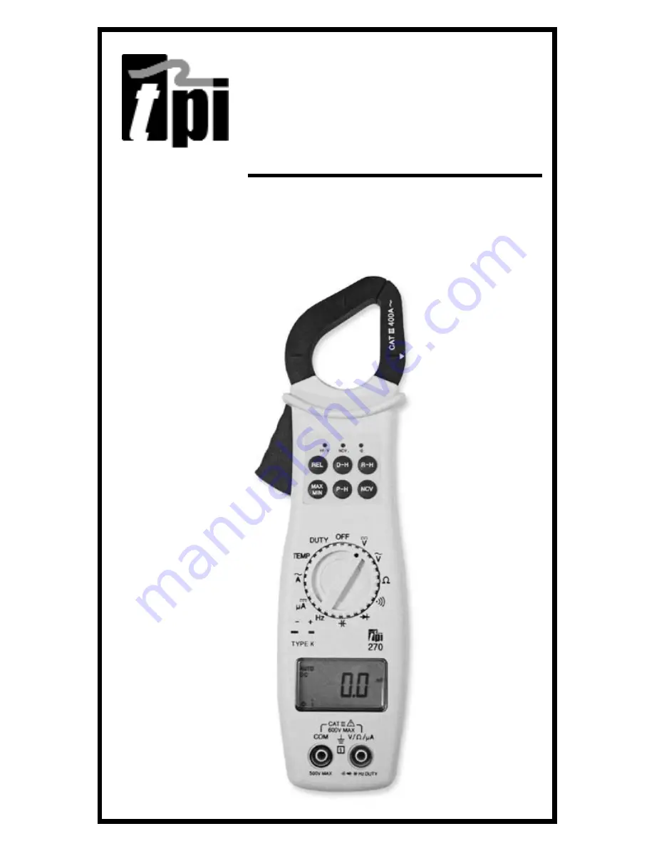 TPI 270 Instruction Manual Download Page 1