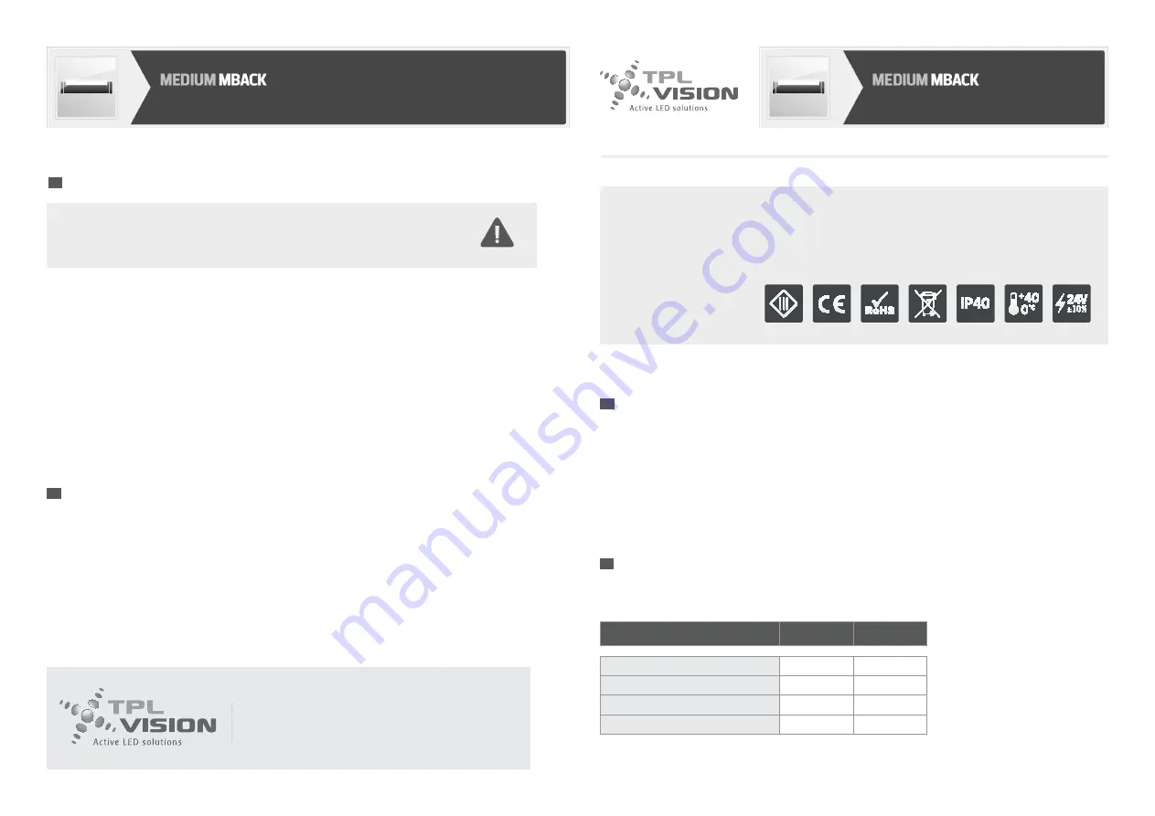 TPL VISION MEDIUM MBACK User Manual Download Page 1