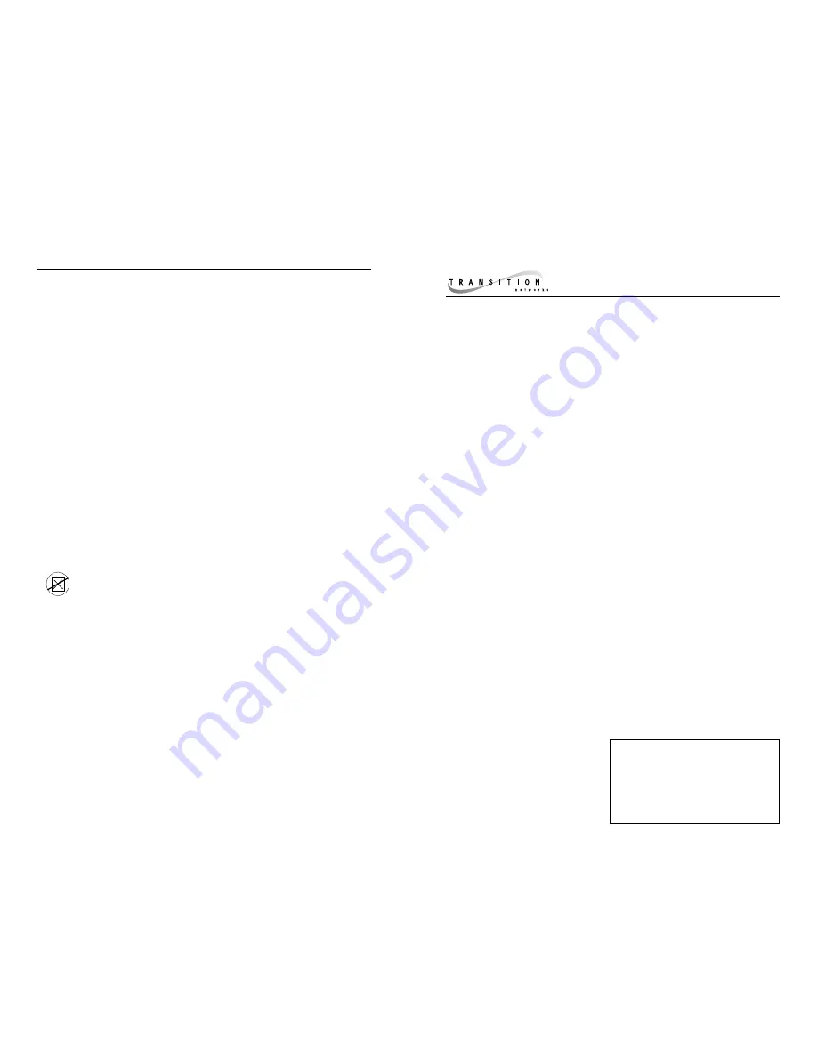 Transition Networks C/T1E1-CF-01 User Manual Download Page 1