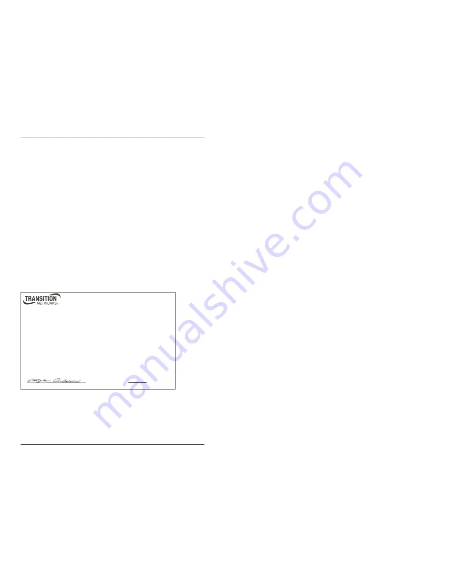 Transition Networks CBFTF1011-100 User Manual Download Page 9