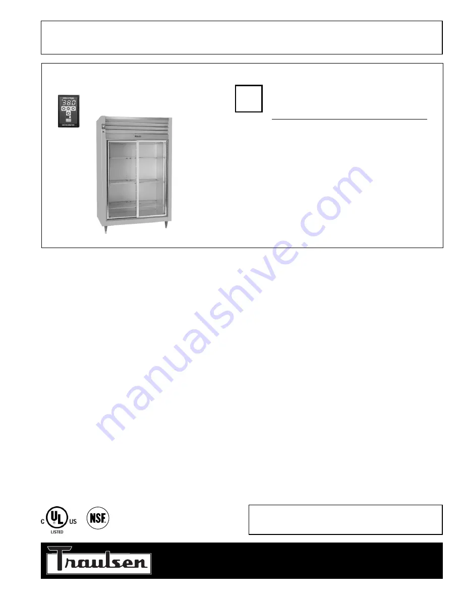 Traulsen RHT232NUT-FSL Скачать руководство пользователя страница 1