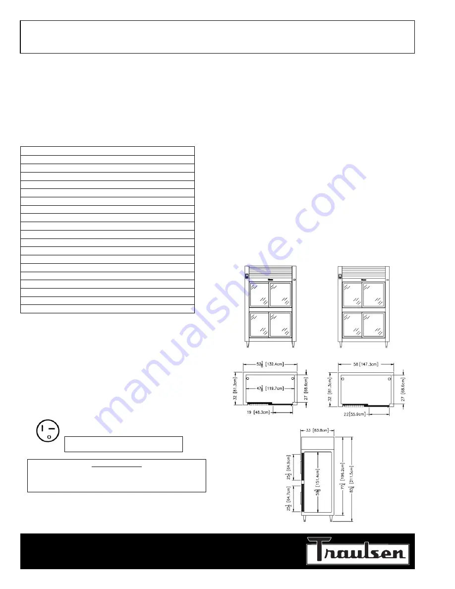 Traulsen RHT232NUT-FSL Скачать руководство пользователя страница 2