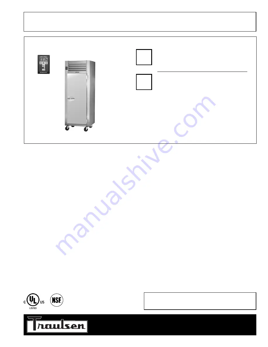 Traulsen TR35761 Скачать руководство пользователя страница 1