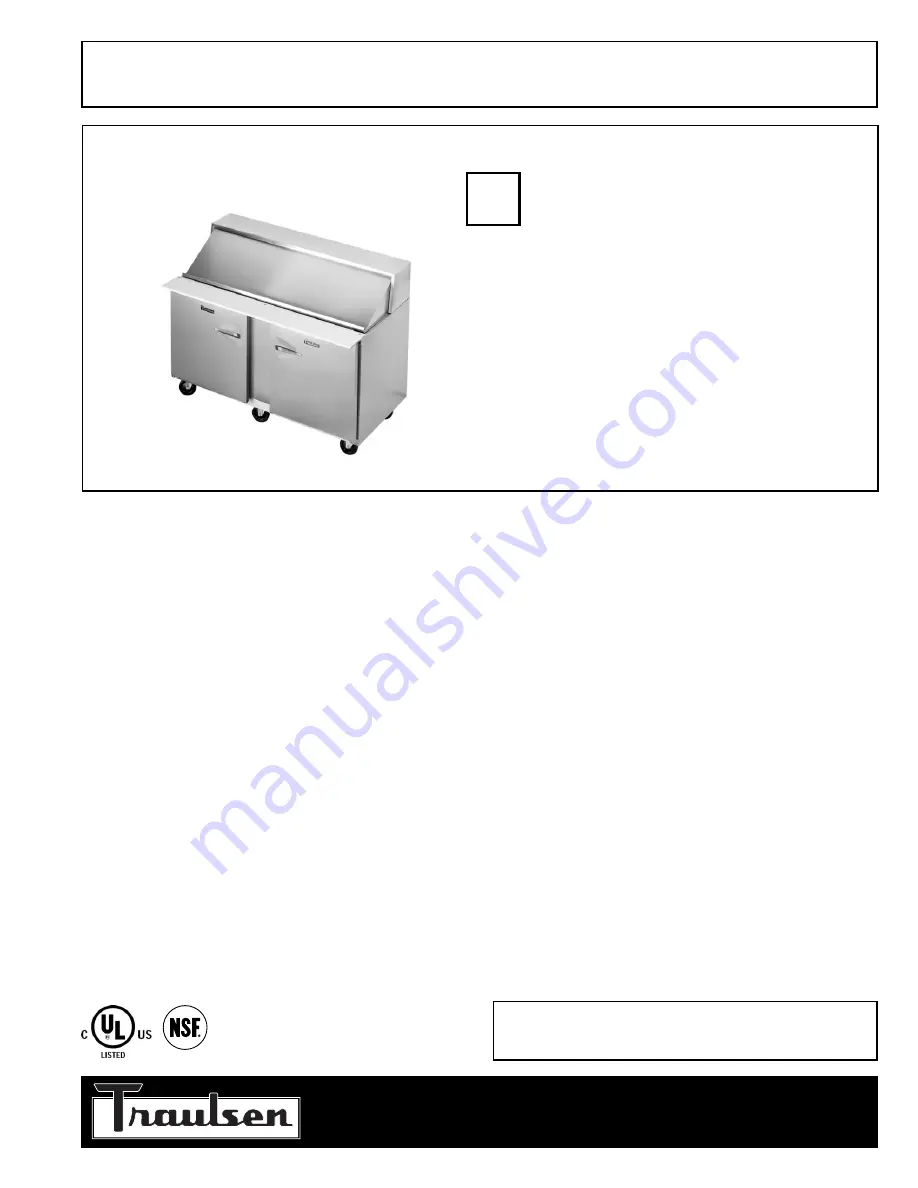 Traulsen UPT6024-LR Скачать руководство пользователя страница 1