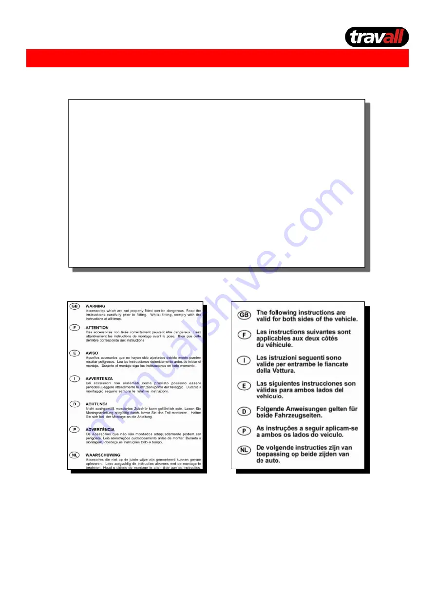 travall TLG-2020 Fitting Instruction Download Page 1