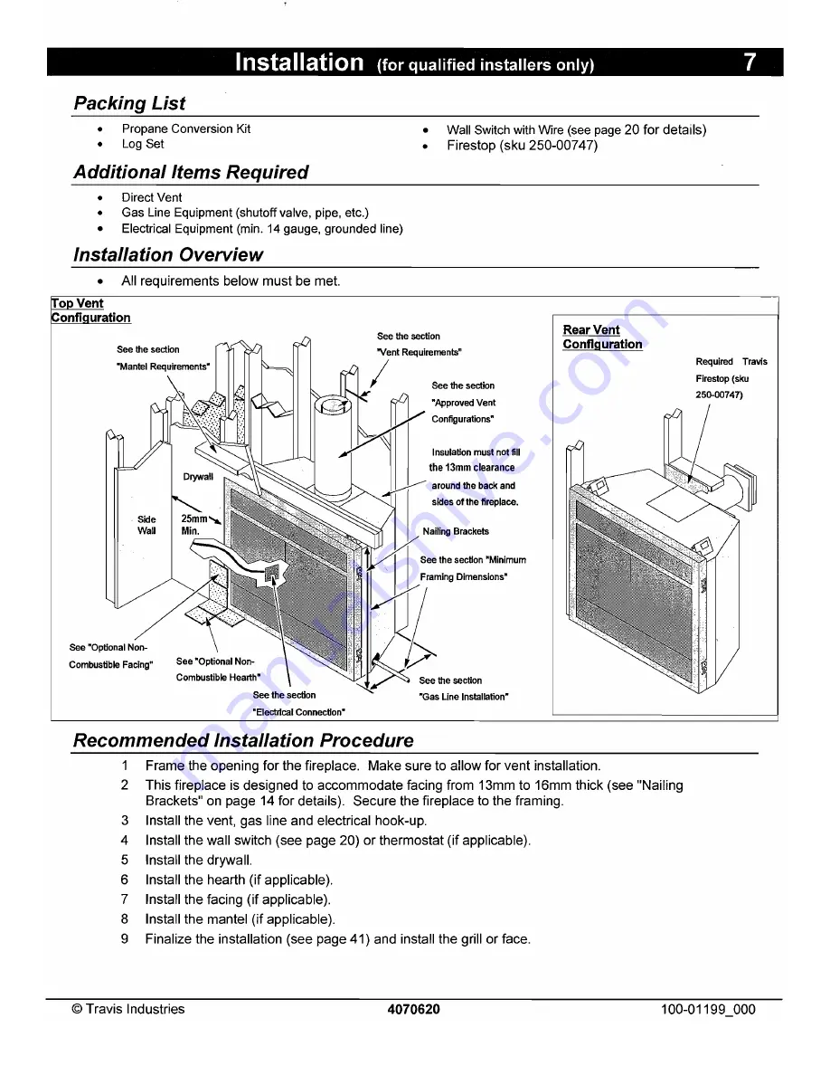 Travis Industries GreenSmart Fireplace 564 SS Скачать руководство пользователя страница 7