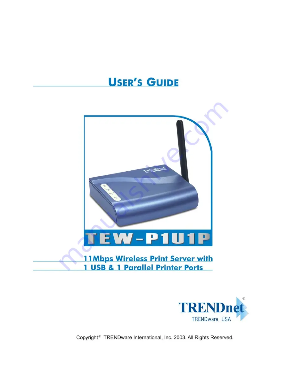 TRENDnet TEW-P1U1P User Manual Download Page 1