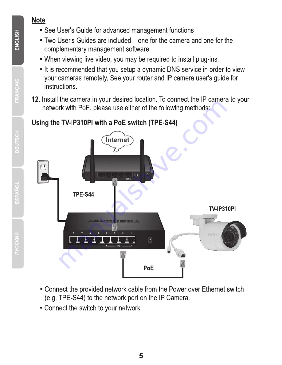 TRENDnet TV-IP310PI Quick Installation Manual Download Page 6