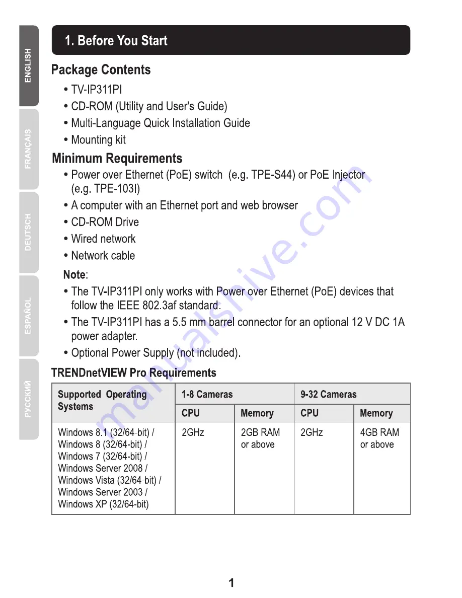 TRENDnet TV-IP311PI Скачать руководство пользователя страница 2