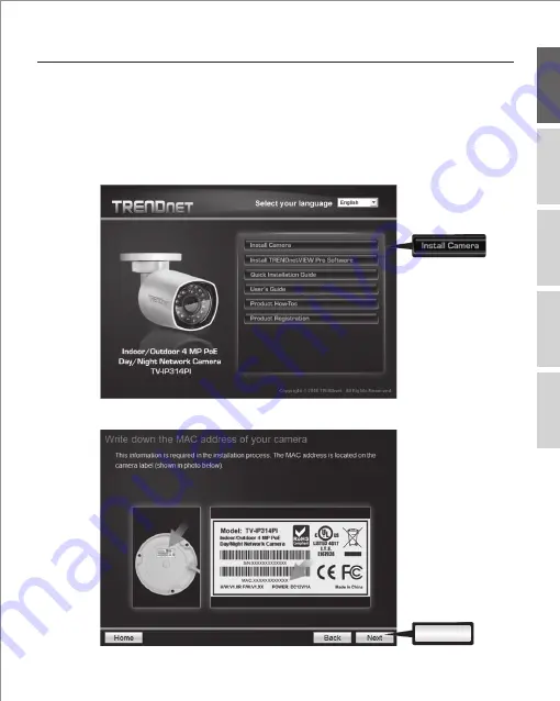 TRENDnet TV-IP314PI Quick Installation Manual Download Page 4