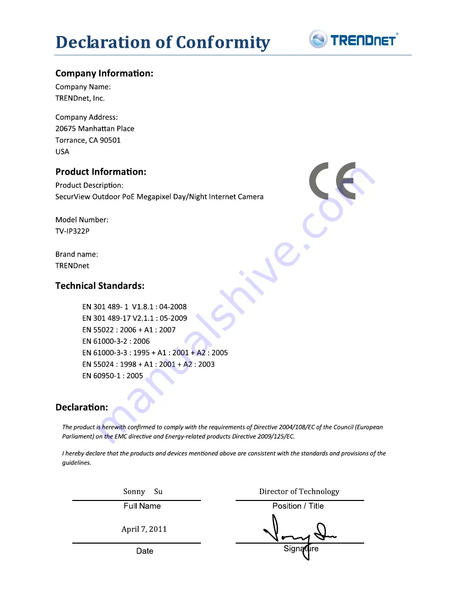 TRENDnet TV-IP322P Скачать руководство пользователя страница 12