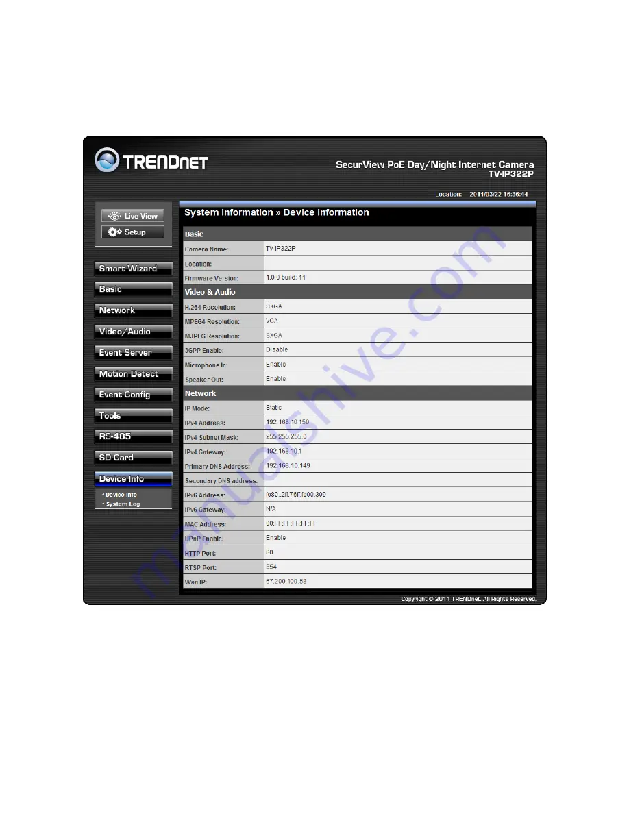 TRENDnet TV-IP322P Скачать руководство пользователя страница 73