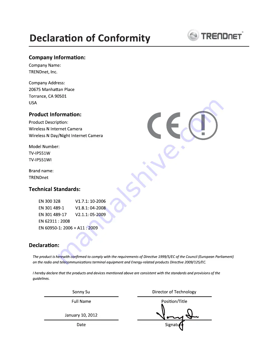 TRENDnet TV-IP551WI Quick Installation Manual Download Page 4