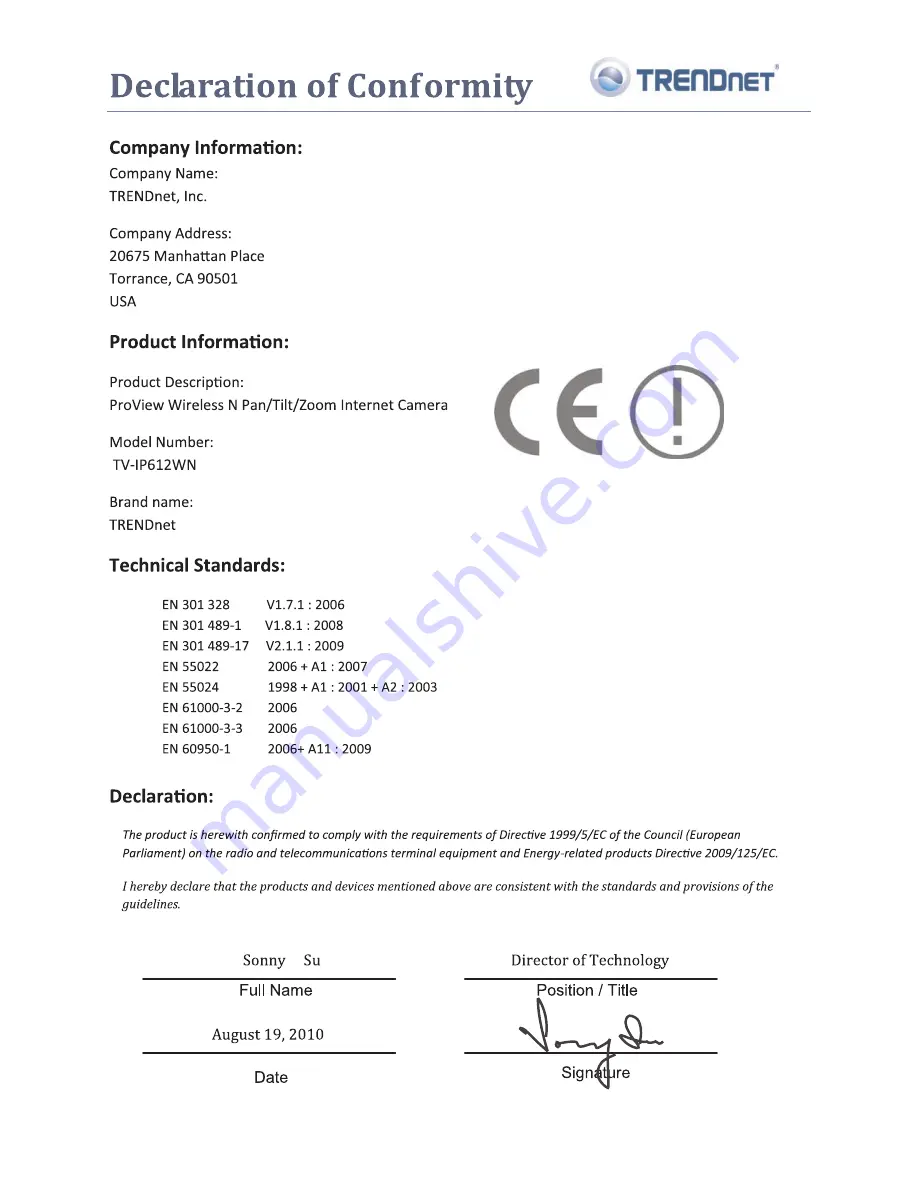 TRENDnet TV-IP612WN Quick Installation Manual Download Page 14