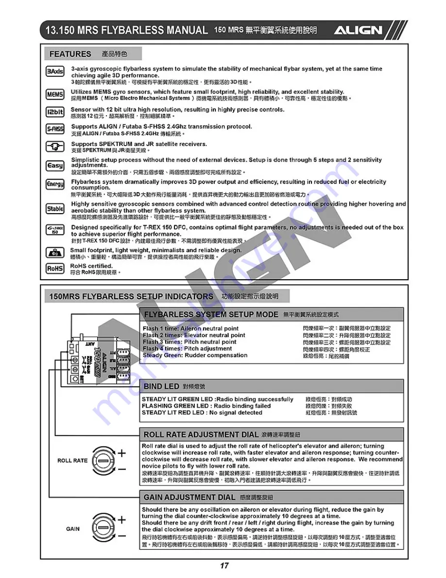 TREX 150 DFC Instruction Manual Download Page 18