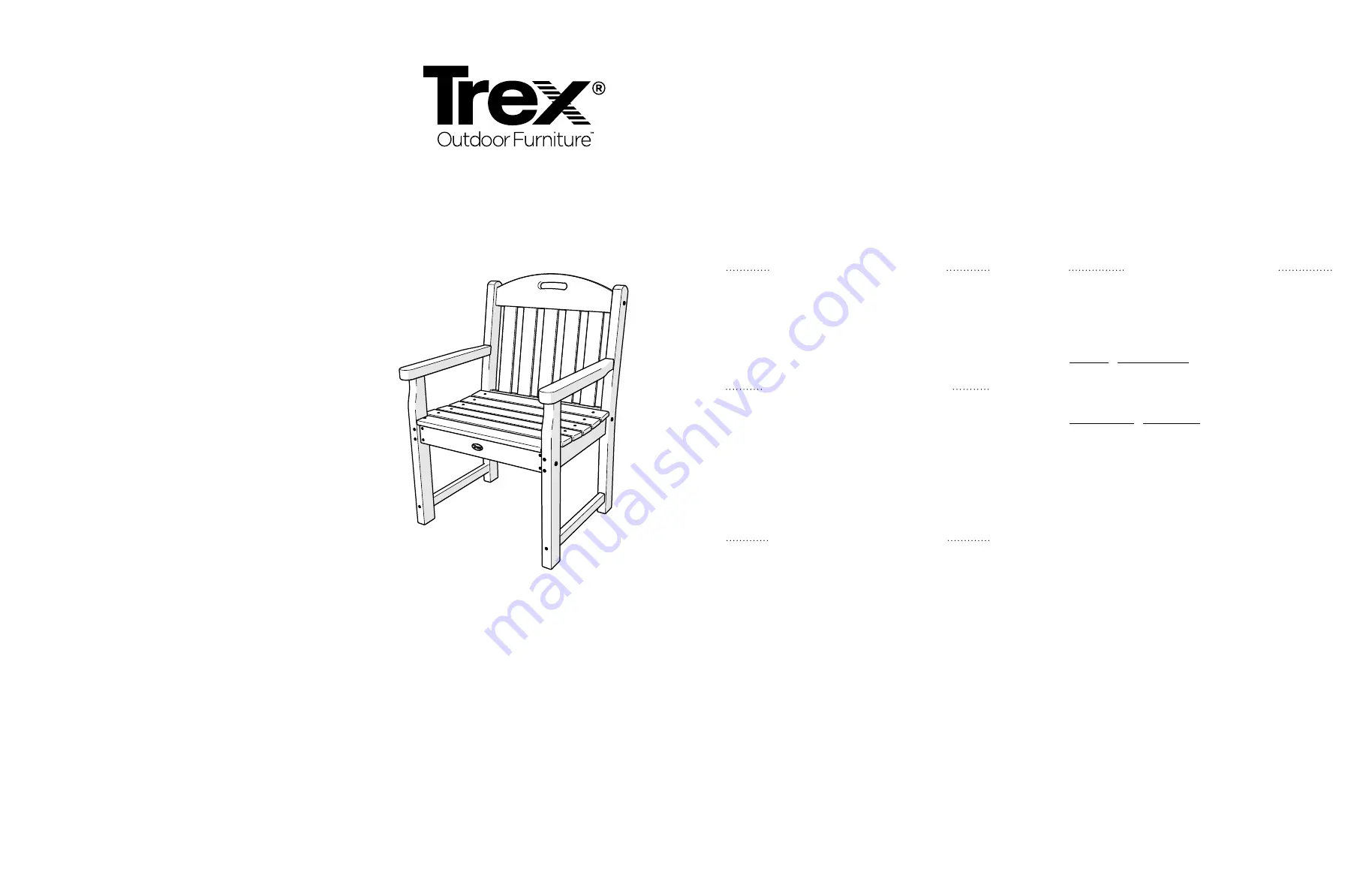 TREX Yacht Club TXB24 Assembly Instructions Download Page 1