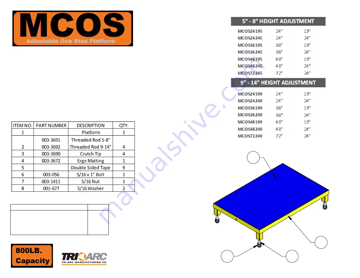 TRI-ARC MCOS Series Скачать руководство пользователя страница 1