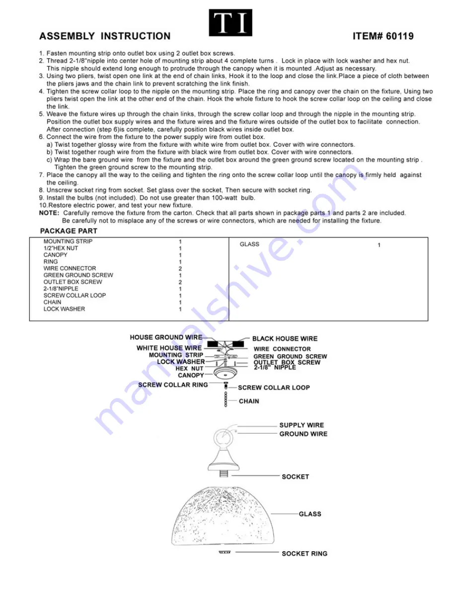 Triarch 60119 Assembly Instructions Download Page 1