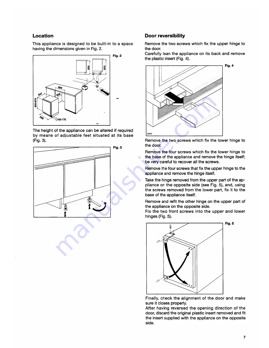 Tricity Bendix BF422W Operating And Installation Manual Download Page 7