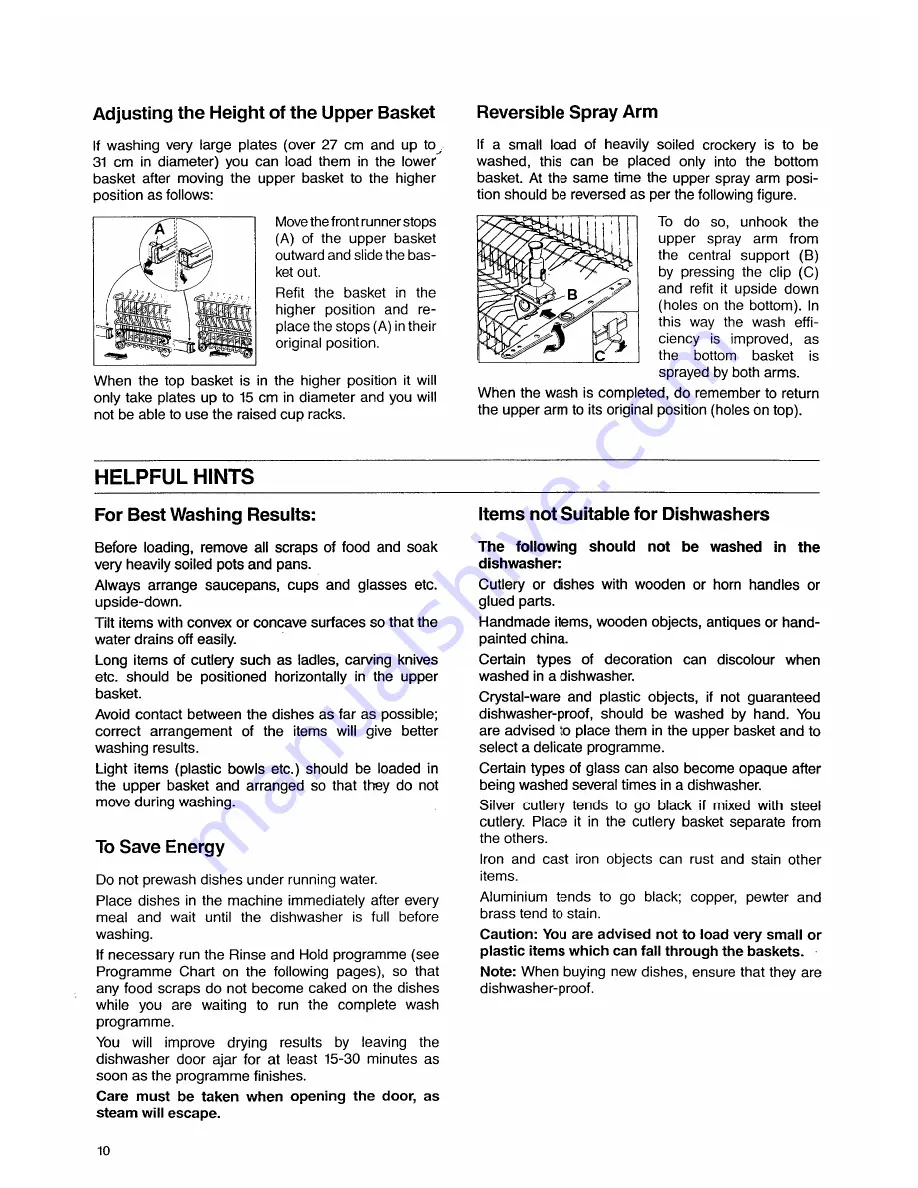 Tricity Bendix BK280 Operating And Installation Instructions Download Page 10