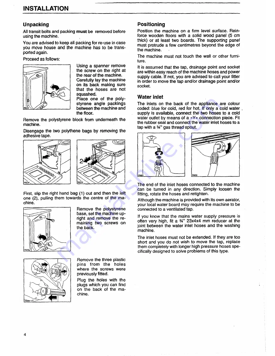 Tricity Bendix CAW 1000 Operating And Installation Instructions Download Page 4